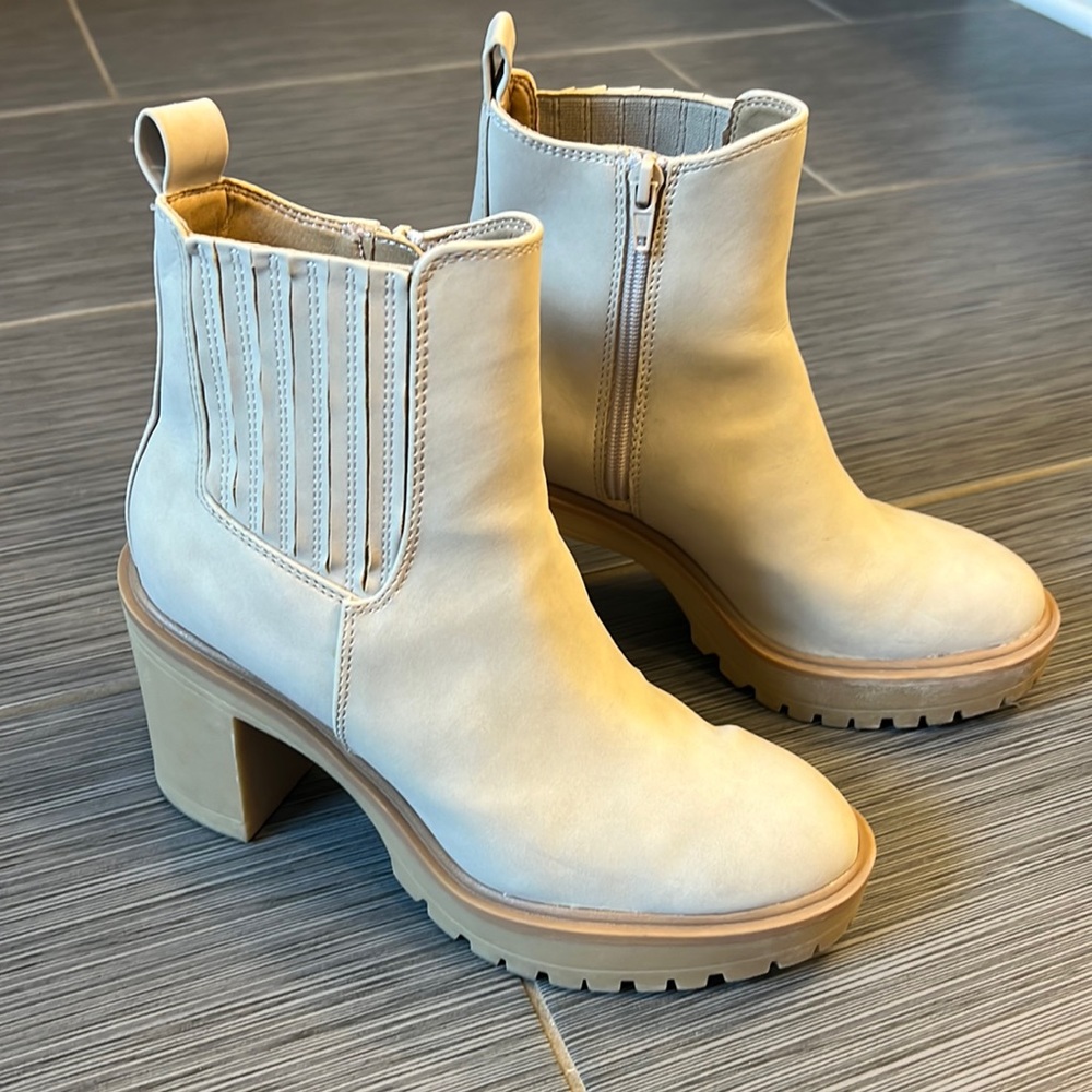 Cream Heeled Boots